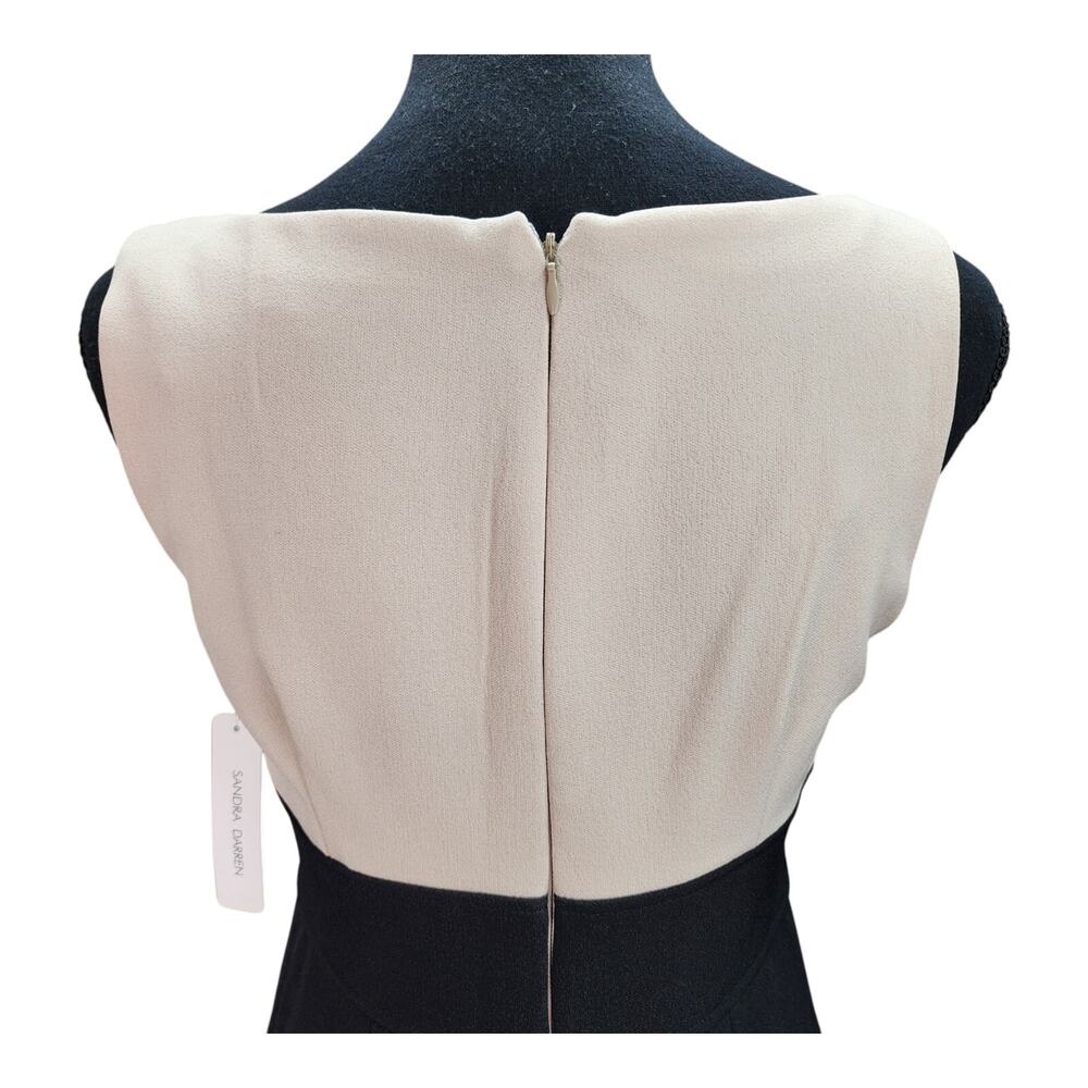 NWT Sandra Darren Petite 4P Black Tan Knit Shift Dress Lined Career Office Churc - Picture 8 of 15